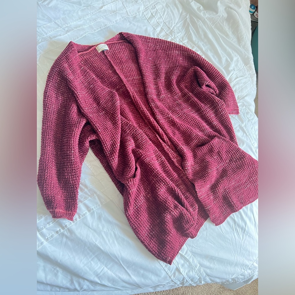 Universal Thread Maroon Knit Open Face Cardigan W… - image 4